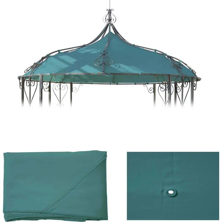 Mendler Ersatzbezug für Dach Pergola Pavillon Almeria Ø 3m türkis Textil