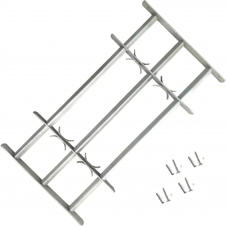 vidaXL Fenstergitter Verstellbar mit 3 Querstäben 500-650 mm – Bild 1