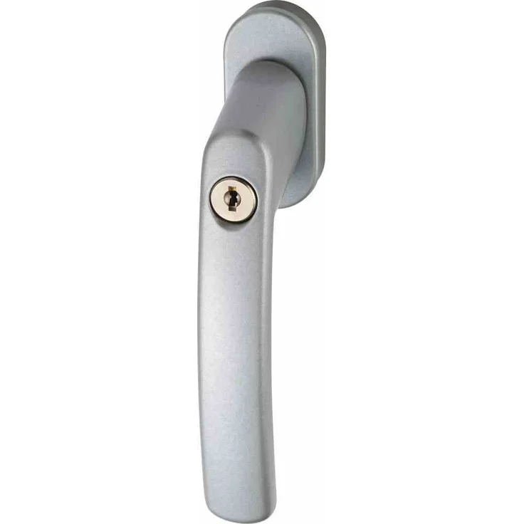 ABUS abschließbarer Fenstergriff FG200 silber Volks Fenstergriff Universell passend durch verstellbarem Vierkantstift kein Sägen notwendig Kindersicherung 44258 – Bild 1