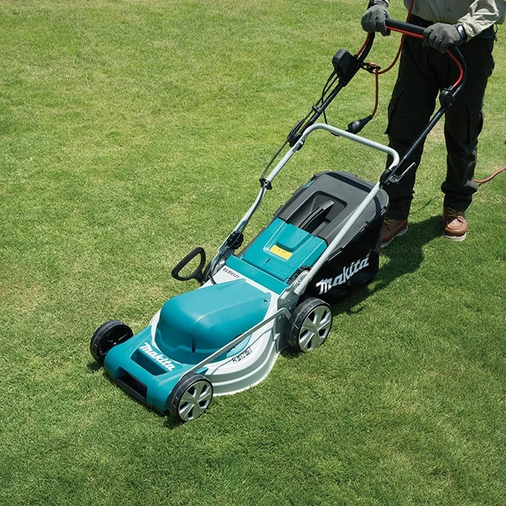 Makita Elektro-Rasenmäher ELM4121, blau-schwarz, 1.600 Watt, 41 cm Schnittbreite – Bild 2