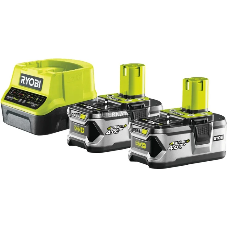 Ryobi Set 18V, mit 2X Akku (4,0 Ah) und Schnellladegerät, Ladezeit ca. 120 min, ONE+ Geräte – RC18120-240 – Bild 1