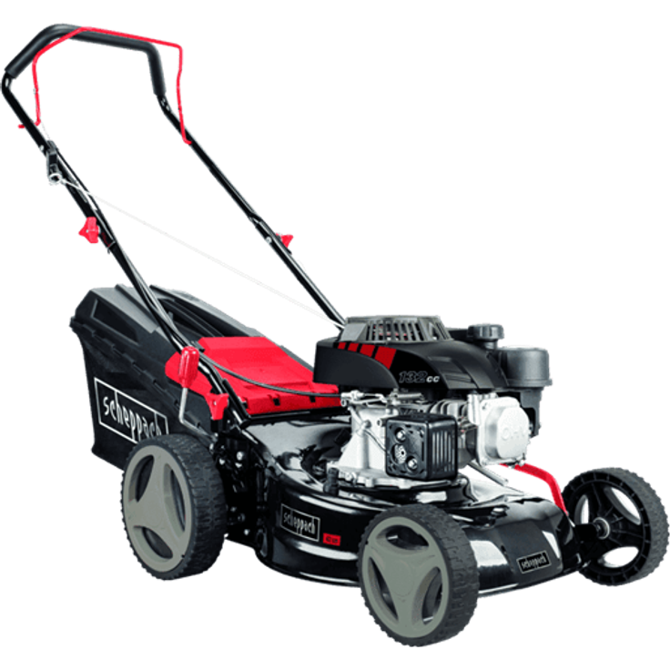 Scheppach MP132-42 Benzin Rasenmäher 42 cm Mäher Motormäher Gartenmäher Grasmäher, 42 cm Schnittbreite, 45 l Fangkorbvolumen