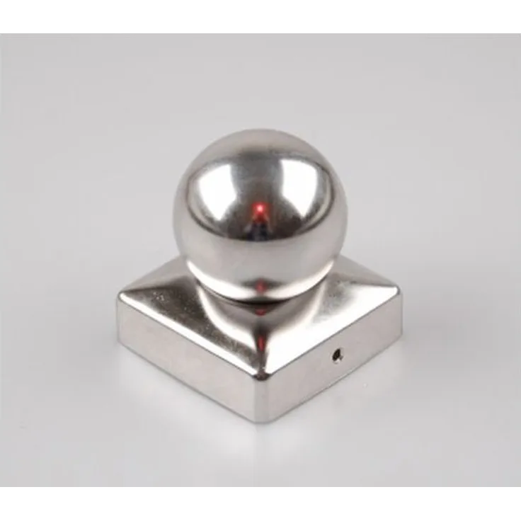 Pfostenkappe Edelstahl 91 mm Kugel Abdeckkappe für Pfosten 9 x 9 cm