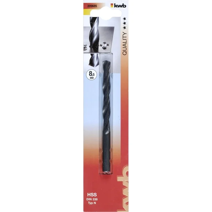 Kwb HSS Metallbohrer Ø 8,5 mm 209685 (DIN 338, rollgewalzt)