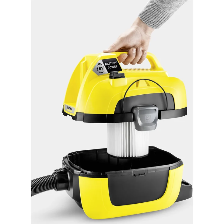 Kärcher Akku-Mehrzwecksauger WD 1 Compact Battery (Leistung: 230 W, Behältergröße: 17 Liter, Blasfunktion, Saugen ohne Filterwechsel, kompakte Bauweise, ohne Akku) Beutel 7 Liter – Bild 2