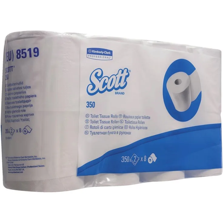 Kimberly-Clark SCOTT 350 Toilet-Tissue 3lag. hochweiß 6x350Blatt