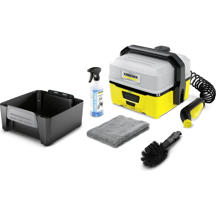 Kärcher Mobile Outdoor Cleaner OC 3 Bike Box 1.680-017.0 Wassertankvolumen: 4 l, Lithium-Ionen-Akku, abnehmbarer Wassertank, schonender Niederdruck, Universalbürste, Fahrradreiniger, Mikrofasertuch – Bild 1