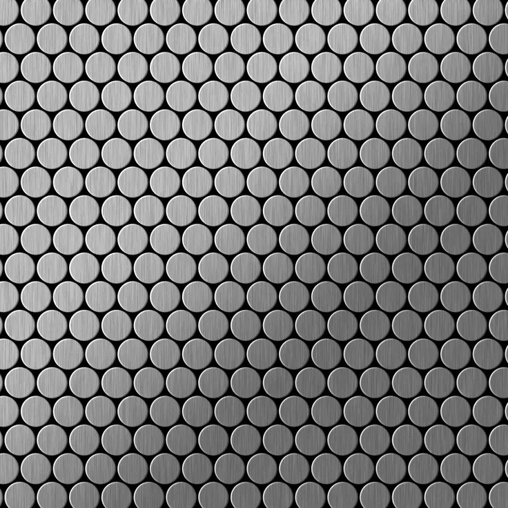 Alloy Mosaik Fliese massiv Metall Edelstahl marine gebürstet in grau 1,6mm stark Penny-S-S-MB 0,88 m2
