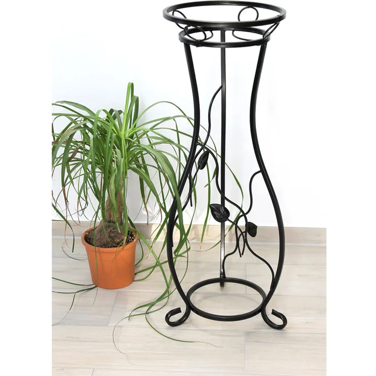 DanDiBo Blumensäule Metall Schwarz 90 cm Blumenständer KW405 Pflanzensäule Pflanzenständer Blumenhocker