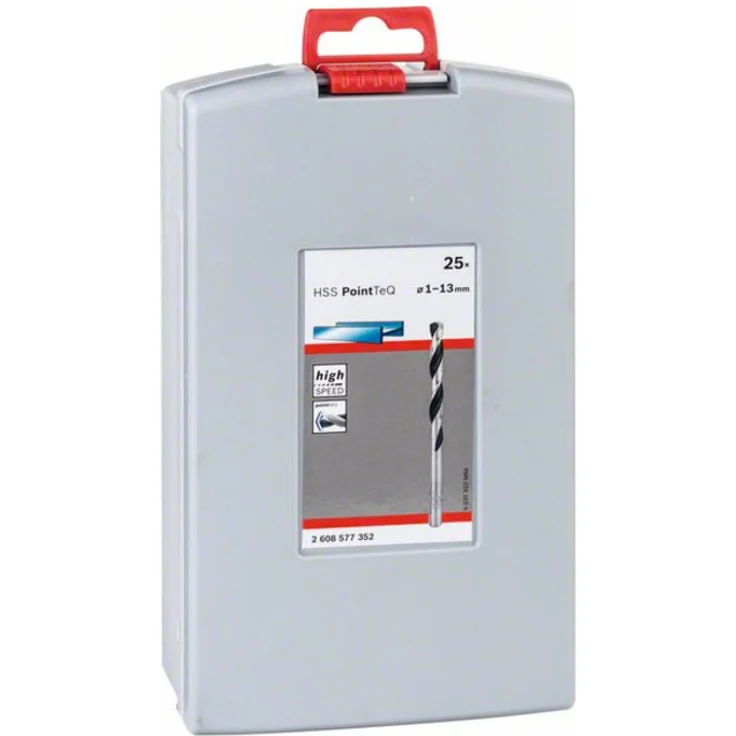 Bosch 2608577352 Professional 25tlg. HSS Spiralbohrer PointTeQ Set (Metall, ProBox, Zubehör Bohrschrauber), Grau – Bild 2