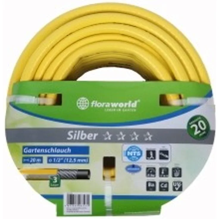 JUNG floraworld Gartenschlauch Silber 1/2,50m,NTS-Gew,phtalat-frei