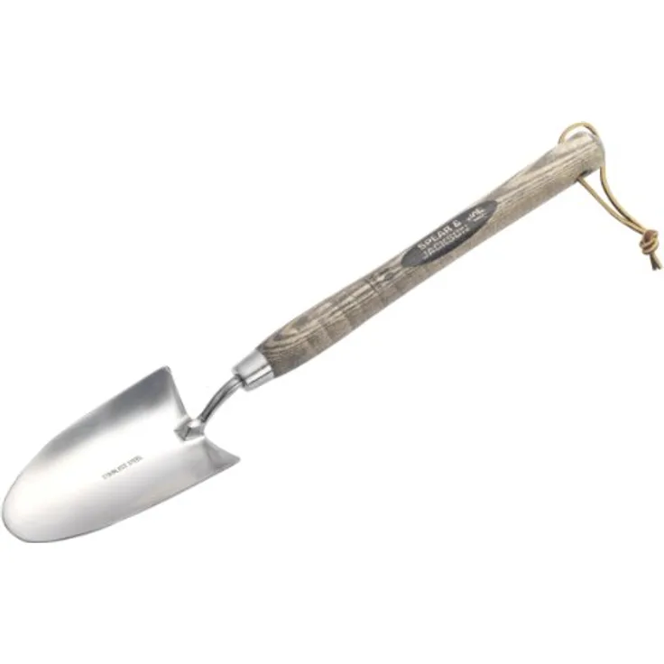 Spear & Jackson 5010TR Traditionelle Kelle aus Edelstahl mit langem Stiel, 12 Zoll, Brown Holzgriff Mit Silbernem Kopf, 49,5x8,5x4 cm