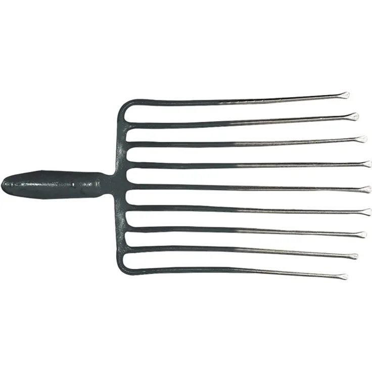 Steingabel 9,Zinken-L.330mm m.Federdülle,o.Stiel Stahl,rot-silber lack.KRUMPHOLZ