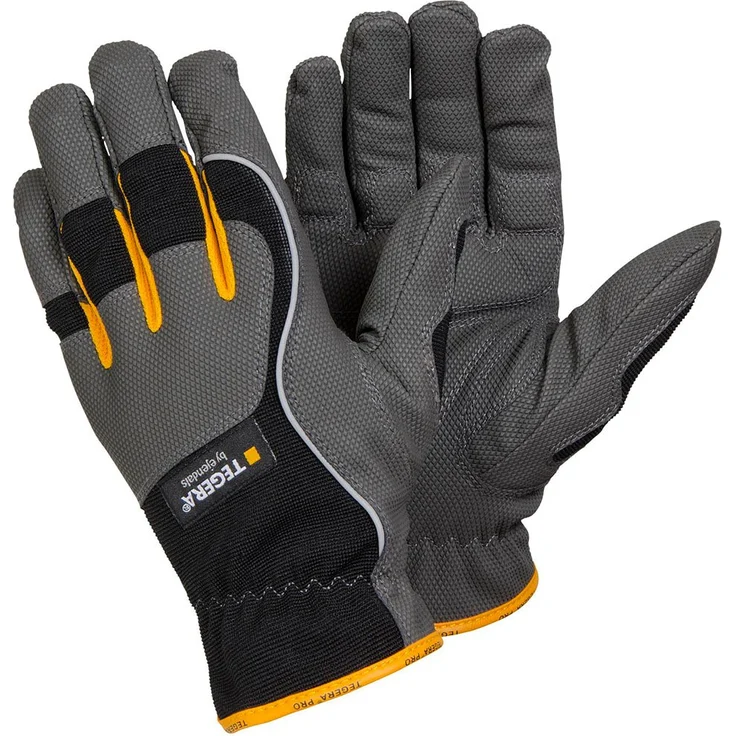 Ejendals 9125-10 Handschuh Tegera 9125'' aus Synthetikleder Größe 10, grau-schwarz-gelb 6 Paar – Bild 1