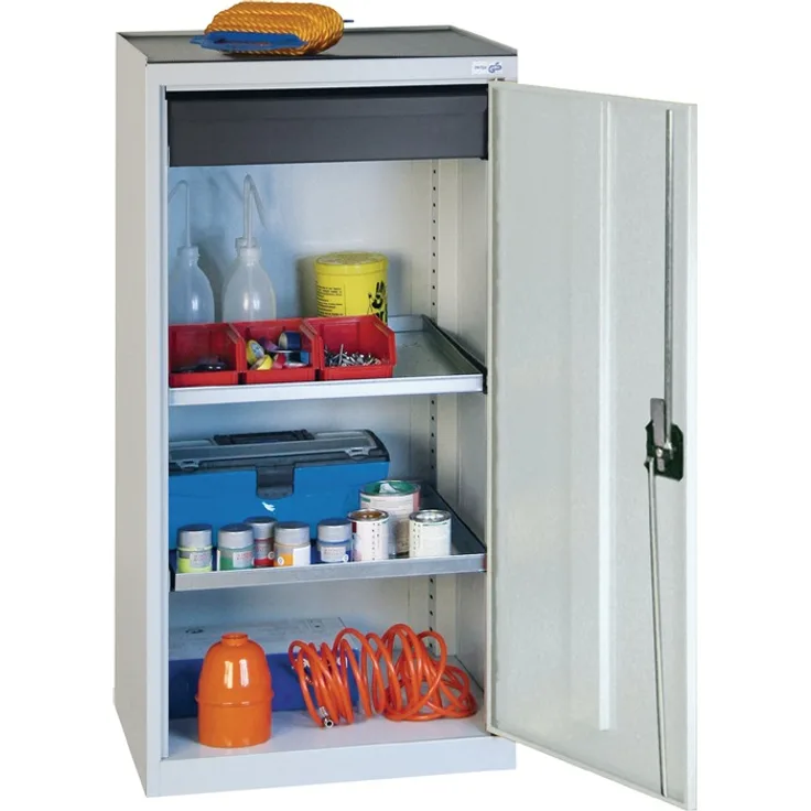 Werkzeug--Beistellschrank H1000xB500xT500mm 1Schubl.2BD lichtgrau STUMPF