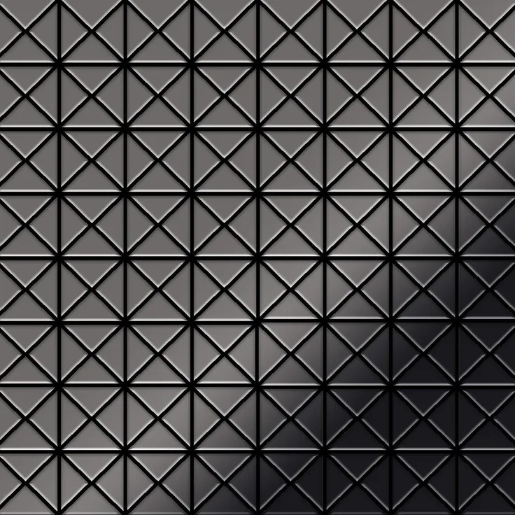 Alloy Mosaik Fliese massiv Metall Titan hochglänzend in dunkelgrau 1,6mm stark Deco-Ti-SM 0,92 m2