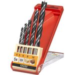 kwb CV Holzbohrer-Set – Holz-Spiralbohrer für Hartholz und Weichholz, 5-teilig, Ø 4 – 10 mm.