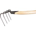 Dunghacke Zinken-L.210mm m.Federdülle,m.Stiel G.1200 g,4 rd.Zinken KRUMPHOLZ