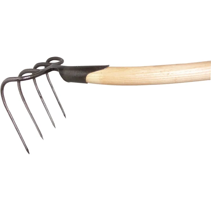 Dunghacke Zinken-L.210mm m.Federdülle,m.Stiel G.1200 g,4 rd.Zinken KRUMPHOLZ