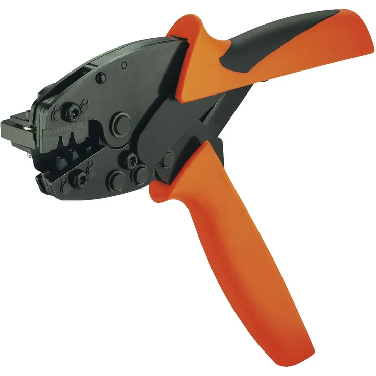 Legrand 9013400000 HTF 63 Crimpzange AWG 21-14 Crimpbereich 0.5-2.5 mm² Länge 200 mm, Schwarz, Orange