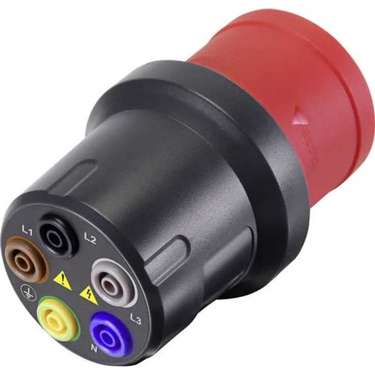 VOLTCRAFT VMA-3L 32 Messadapter E-Stecker 32A 5polig - Buchse 4mm Dunkelgrau, Rot