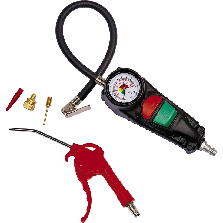 Einhell Kompressoren-Set TC-AC 190-8 OF ölfrei Set 1.100 W, max. 8 bar, 3 m Druckluftschlauch mit Schnellkupplung, inkl. Ausblaspistole, Reifenfüllmesser und 3-tlg. Adapter-Set – Bild 6