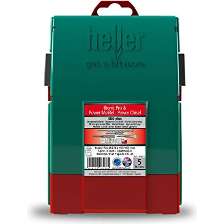 Heller Tools 2011 Power Meißel & Bionic Pro Zweischneider-Hammerbohrer SDS-Plus Meißel, Silber, 6-8 mm