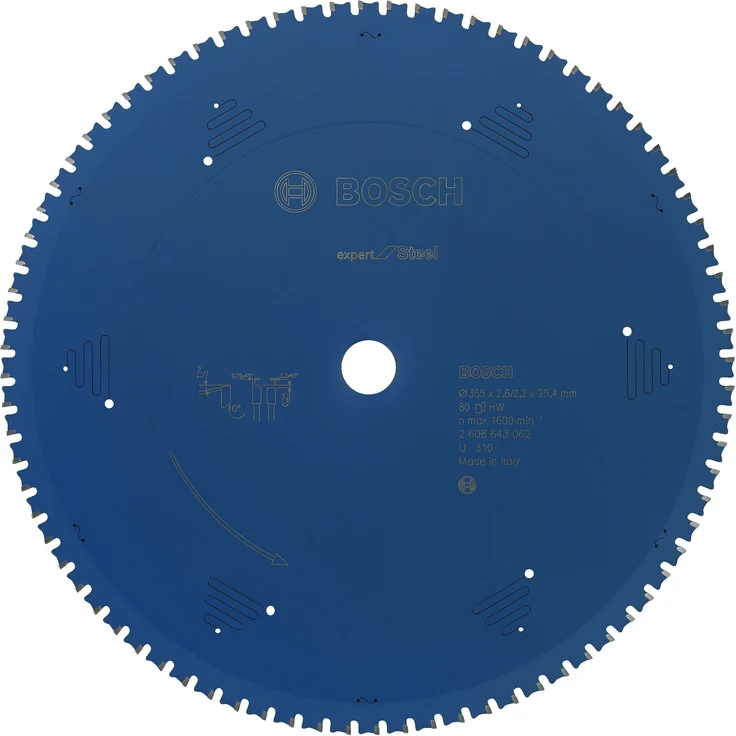 Bosch Professional Kreissägeblatt (für Stahl, AußenØ: 355mm, Bohrung: 25,4mm, Zubehör für Metall-, Kapp-, Gehrungssäge) – Bild 1