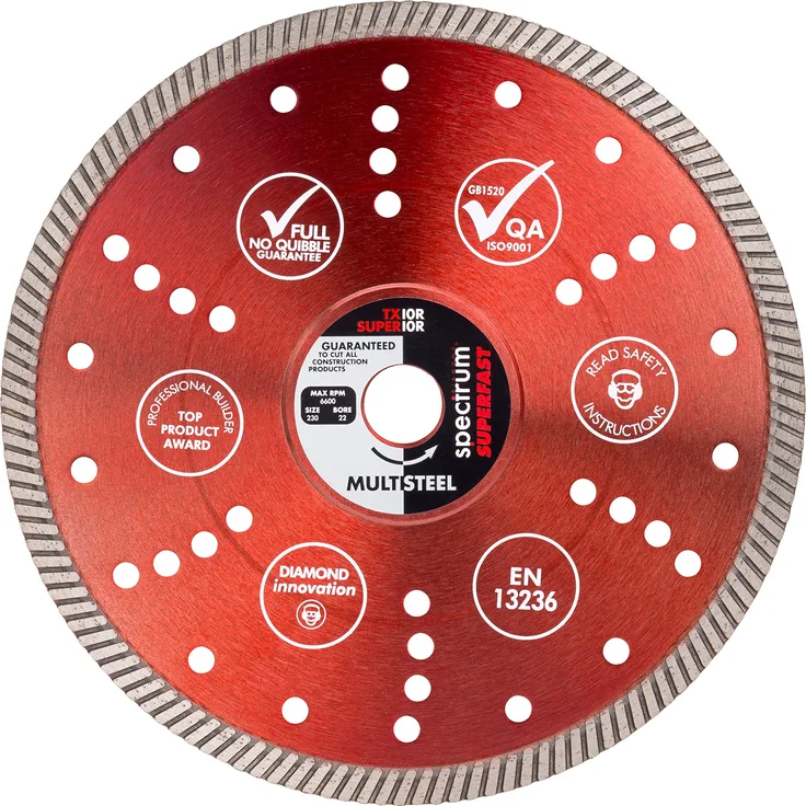 Spectrum Superior Turbo Dia Blade - Multi-Steel - 230-22.23mm