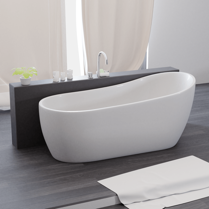 Tronitechnik Freistehende Badewanne Acrylwanne Standbadewanne, Sanitäracryl Kasos