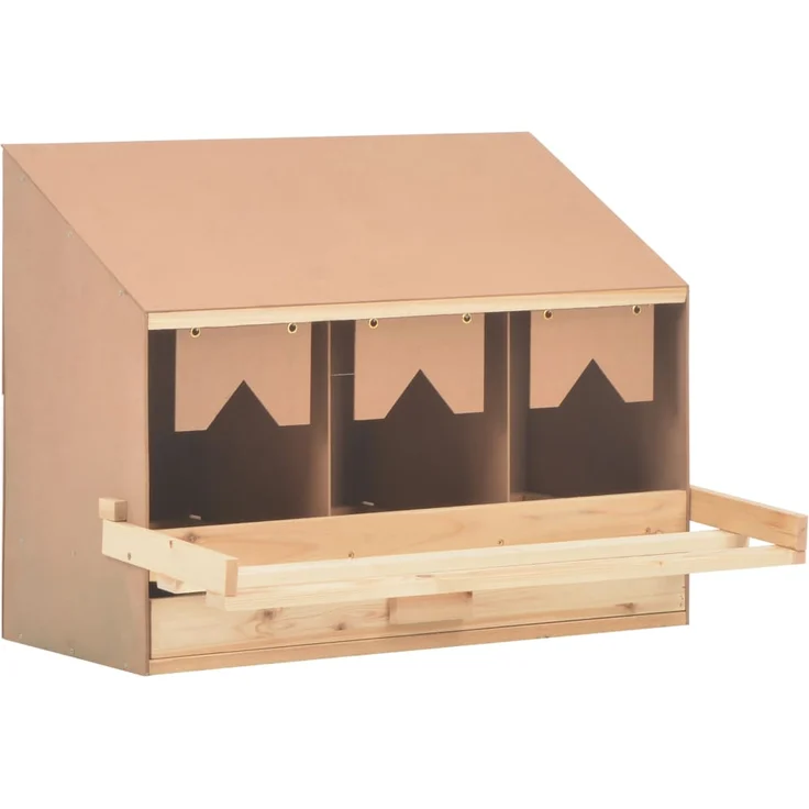 vidaXL Legenest Hühnernest 3 Fächer 72 x 33 x 54 cm Massivholz Kiefer – Bild 1