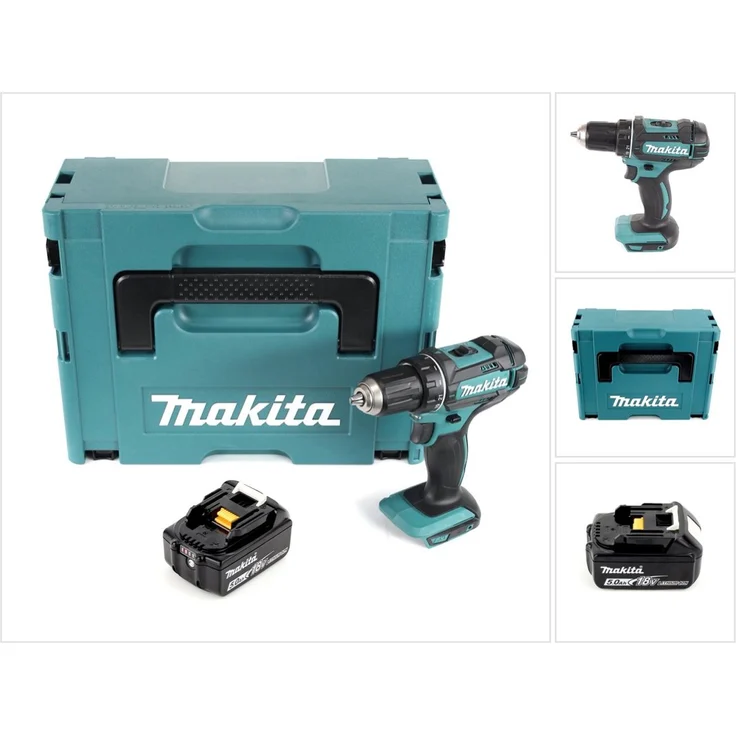 Makita DDF482T1J Akku Bohrschrauber 18 V 62 Nm inklusive 1x Akku 5,0 Ah inklusive Makpac - ohne Ladegerät – Bild 1