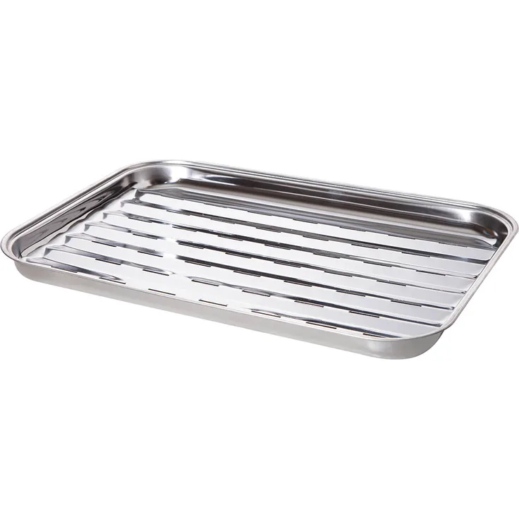 Edelstahl Grillschale - wieder verwendbar - 34 x 24,5 x 2,5cm - auch für Spülmaschine
