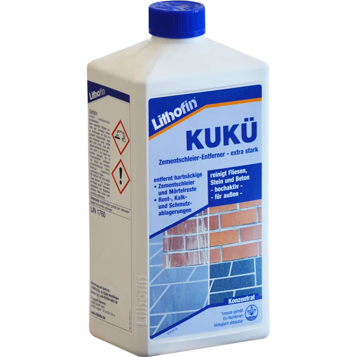 Lithofin KUKÜ Zementschleier-Entferner, extra stark 1 Liter Flasche