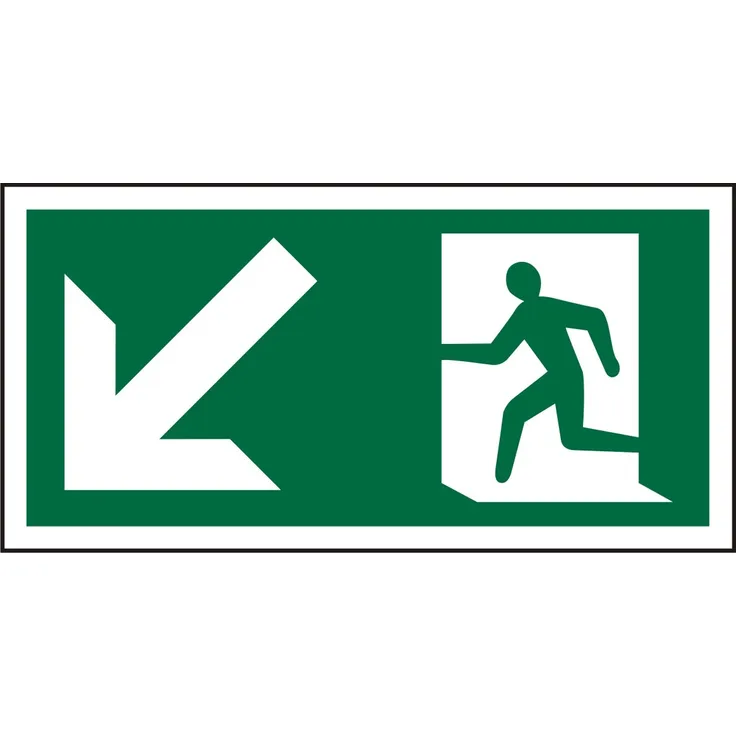 Superior SP062SRP-300X150 Rettungswegschild - Notausgang links-unten, B 30 x H 15 cm, grün-weiß