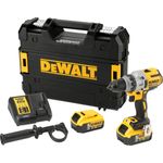 DeWalt Akku (3-Gang-Bohrschrauber, 18 V, Vollmetallgetriebe, 11-stufiges Drehmoment, LED-Leuchte, 2x Li-Ion XR Akkus (5,0 Ah), System-Schnellladegerät, TSTAK-Box und Zubehör) DCD991P2