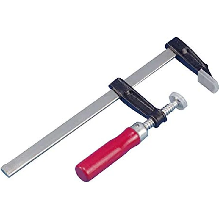 kwb Schraub-Zwinge 50 mm x 300 mm Andruckplatte m. Kunststoffschutz, Holz-Griff – Bild 1