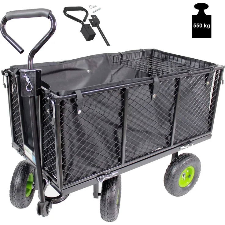TrutzHolm® Gitter Bollerwagen Handwagen Gartenwagen Transportwagen 550 kg