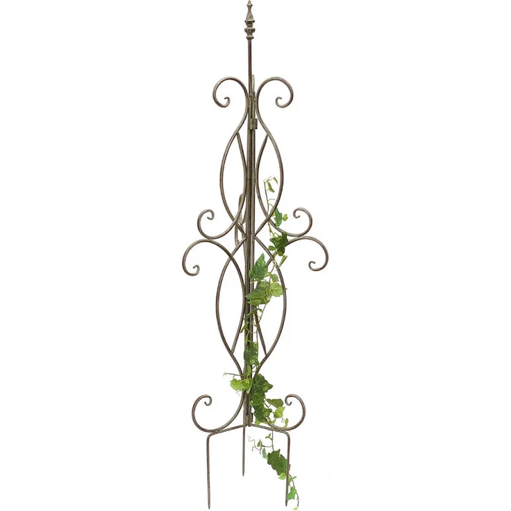 Rankhilfe Metall Rankgitter 125 cm 93998 Kletterhilfe Bodenstecker Blumenhalter Ranksäule - Dandibo