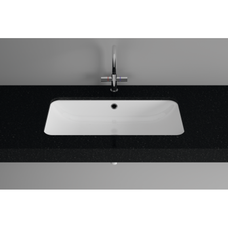 Bette One Unterbau-Waschtisch, ohne Hahnloch, mit Überlauf, A137, 767 x 400 mm, Farbe: Weiß - A137-000