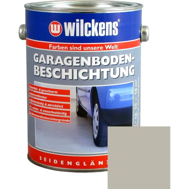 Wilckens - Garagen Bodenbeschichtung 2,5L Beton Boden Estrich Garage Farbe Beschichtung Kieselgrau - grau