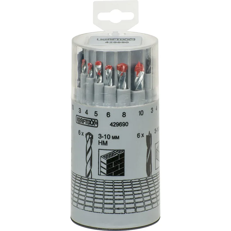 kwb KRAFTIXX Bohrer-Set für Holz, Stein und Metall, 18-teilig