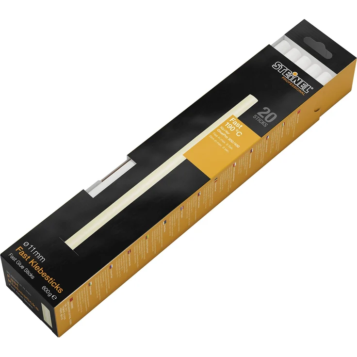 Steinel Klebesticks Fast Ø11 mm, 20x Heißklebe-Patronen, Schnellaushärtender Schmelzkleber, Spezial-Klebestifte, 600 g – Bild 1