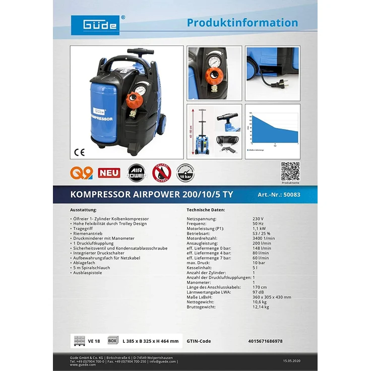 Güde Kompressor Airpower 200105 TY – Bild 2