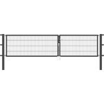 GAH Stabgitter-Doppeltor mit breitem Flügel, anthrazit RAL 7016 3,5 m 200 cm