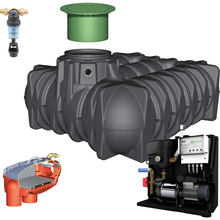 GRAF Regenwasser-Flachtank Platin 5000L Haus Professionell begehbar