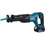 Makita DJR186RT Reciprosäge 18 V - 50 Ah-mit 1 Akku und Ladegerät im Transportkoffer, 530 W, türkisschwarz, mit 1x 5,0