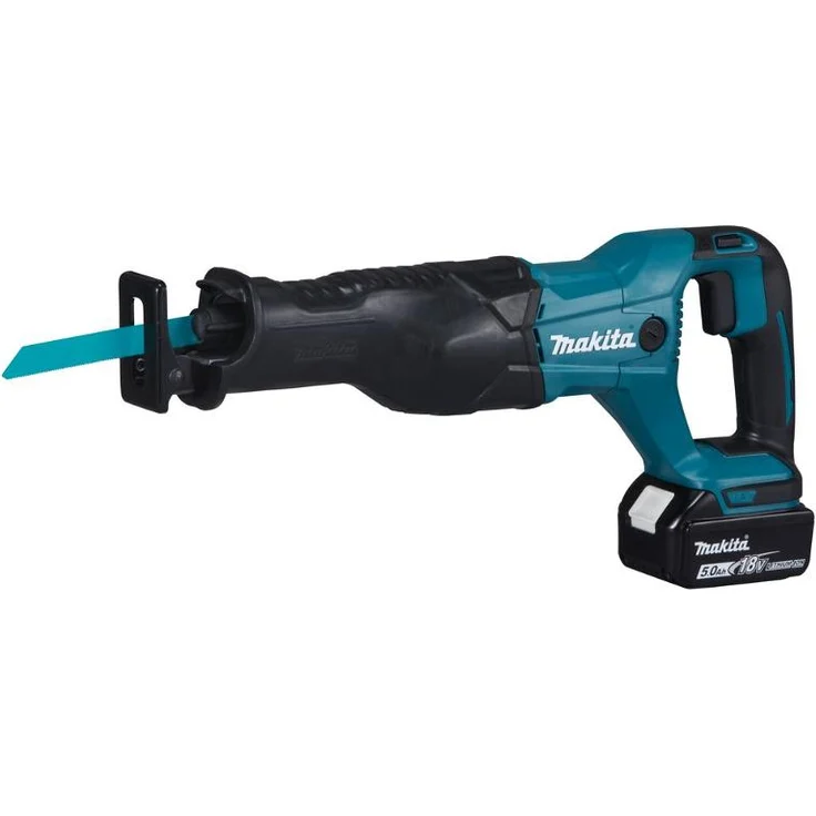 Makita DJR186RT Reciprosäge 18 V - 50 Ah-mit 1 Akku und Ladegerät im Transportkoffer, 530 W, türkisschwarz, mit 1x 5,0 – Bild 1