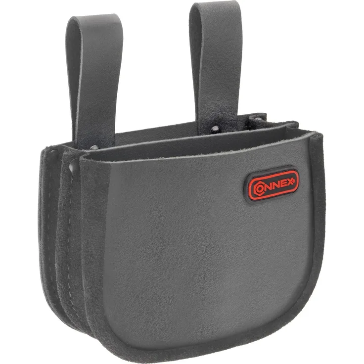 Connex Nageltasche - 2 große Fächer - Mit Gürtelschlaufen - Aus Leder - Robust & Langlebig-Werkzeugtasche mit Gürtel-Werkzeuggürtel-Gürteltasche für Nägel - COX951065