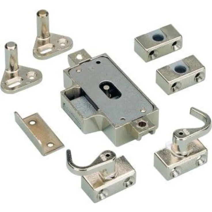 Set-Drehstangenschloss Set D 25 rechts matt vernickelt